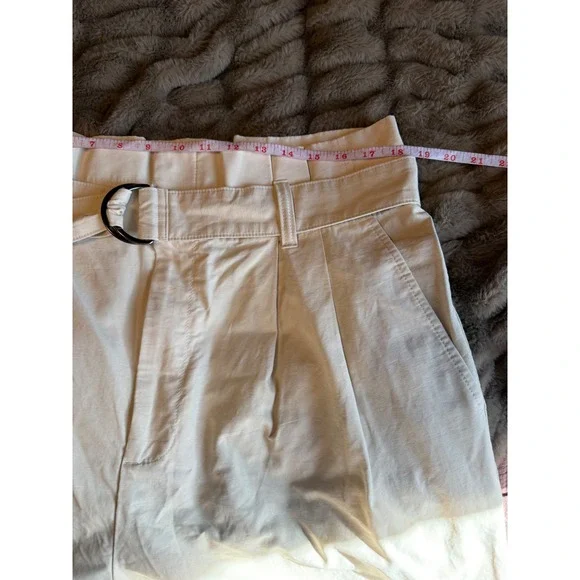 Banana Republic Belted Wide Leg Pants Size 18 Beige Paper-bag Pleated Waist - Picture 6 of 9